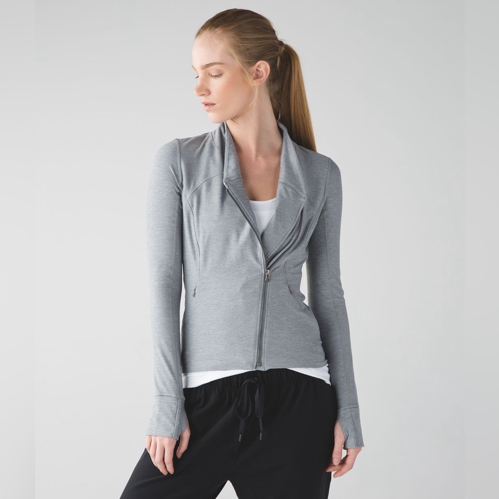 Lululemon precision zip up jacket size 4 gray